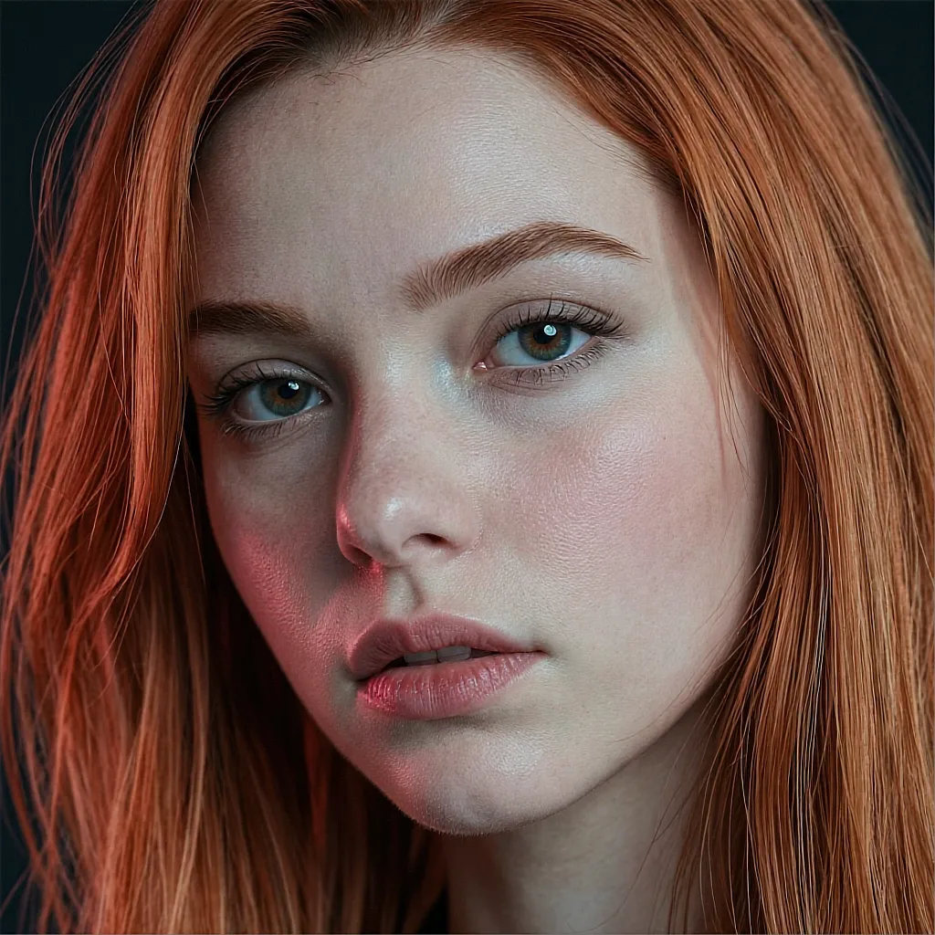 AI blowjob model — redhead